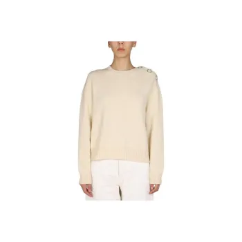 JIL SANDER Button Detailed Crewneck Knit Jumper