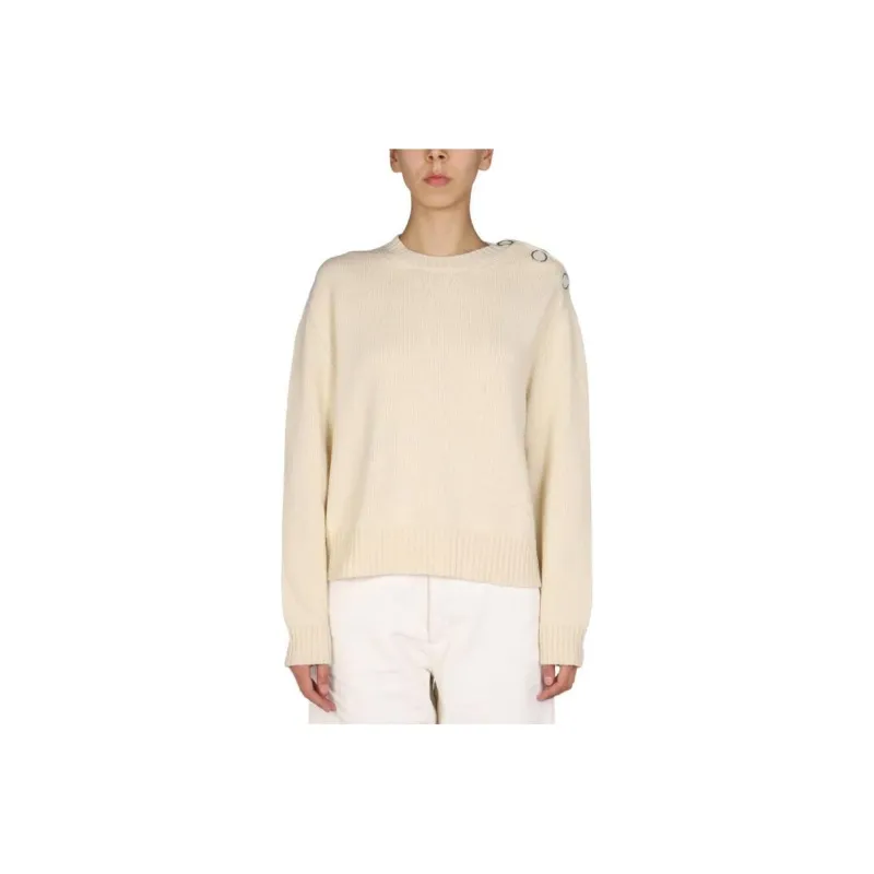JIL SANDER Button Detailed Crewneck Knit Jumper-0