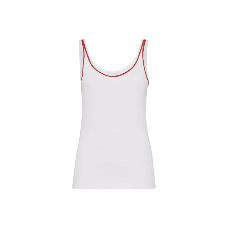 Brunello Cucinelli Piped trim Jersey Tank Top-0