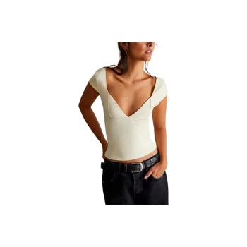 FREE PEOPLE T Shirt Women's Ivory/Ivory