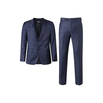 Zegna SS24 Business Suit Men's Dark Blue