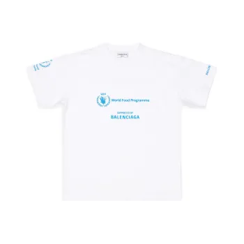 Balenciaga Balenciaga X WFP FW22 Drop Shoulder Sleeve T Shirt Women's White Loose Fit Style