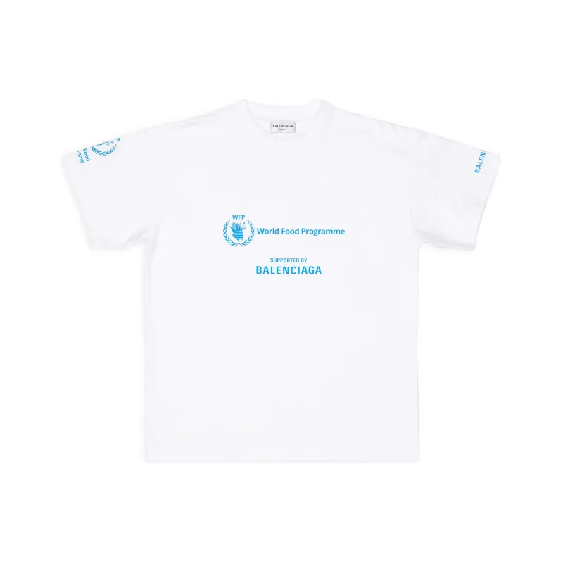 Balenciaga Balenciaga X WFP FW22 Drop Shoulder Sleeve T Shirt Women's White Loose Fit Style-0