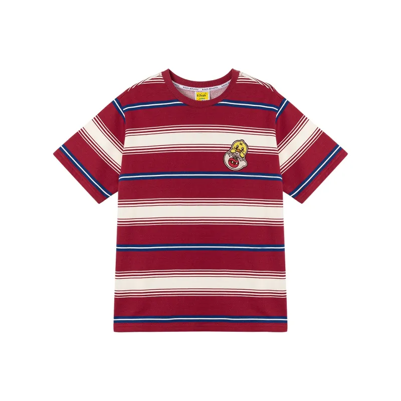 B.Duck T-Shirt Women's Red White Stripes-0
