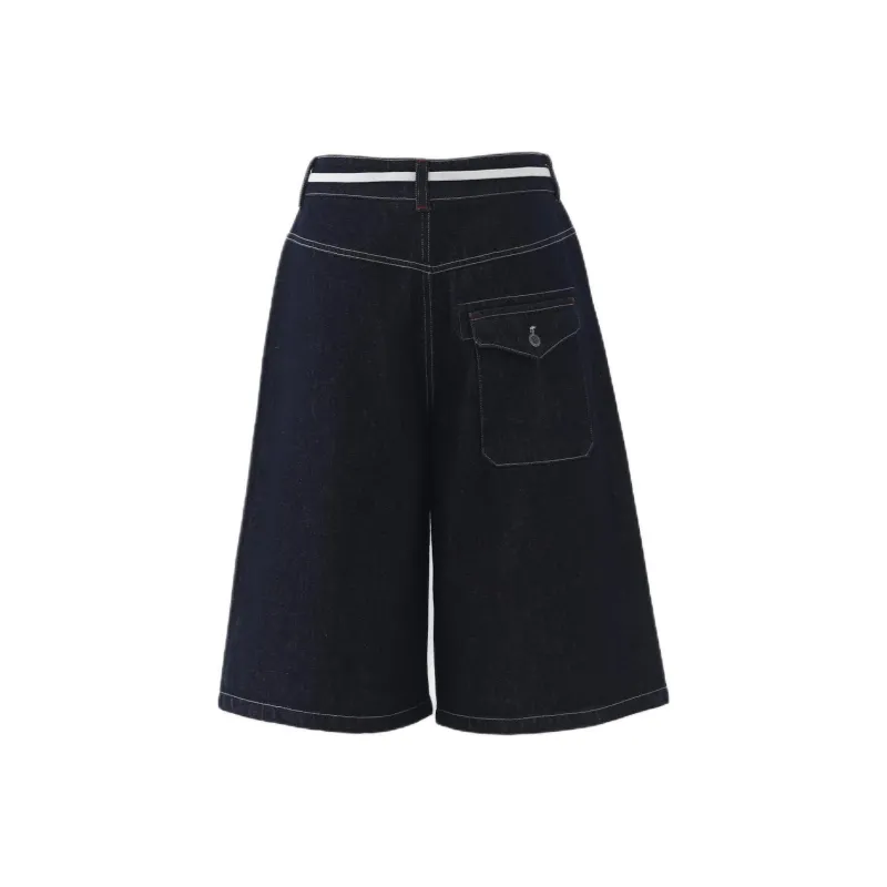 Wen Shan Denim Shorts Women's Dark Blue-1