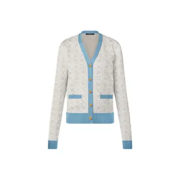LOUIS VUITTON Since 1854 Contrast Trim Cardigan