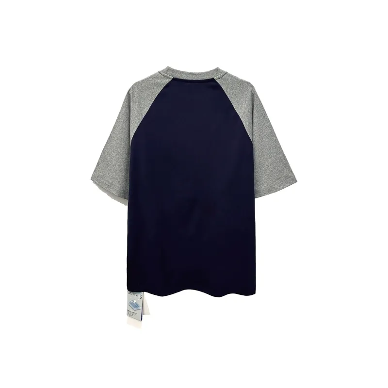 ZUOLANGGENU Raglan Sleeve T Shirt Women's CJT3501 Navy Blue & Gray Sleeves-1