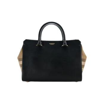 Burberry Leather Tote Bag, Shopping Bag, Handbag Trumpets Women's Black