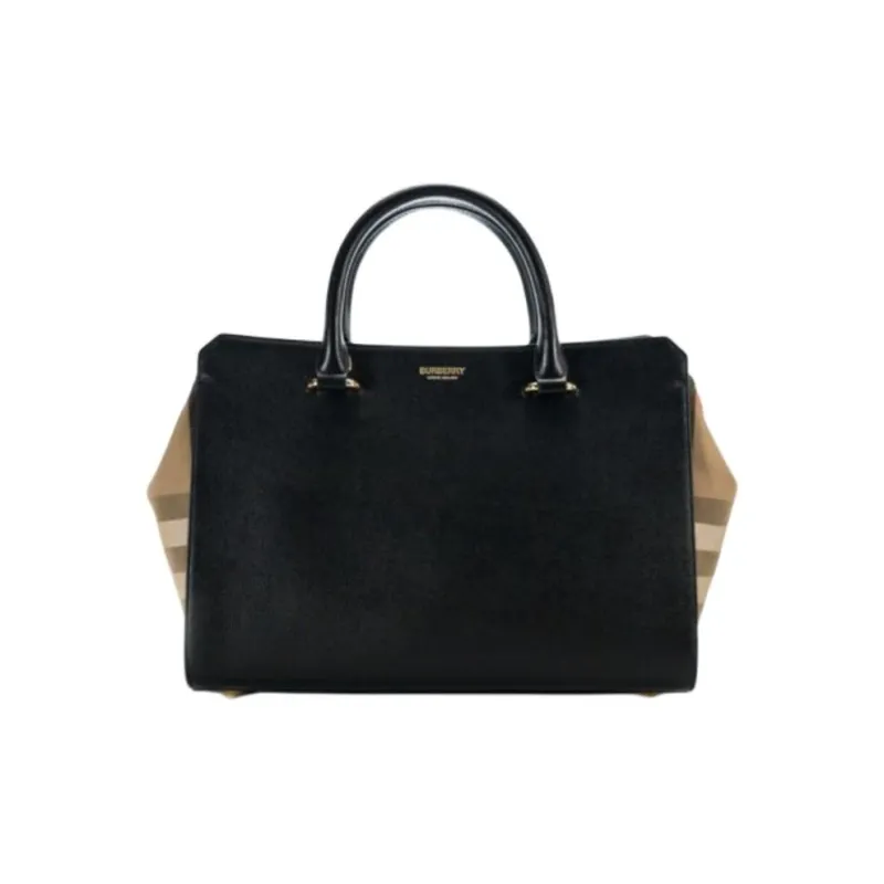 Burberry Leather Tote Bag, Shopping Bag, Handbag Trumpets Women's Black-0