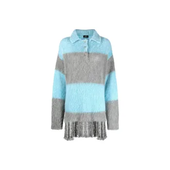 ETRO Brushed Effect Fringed Edge Sweater Mini Dress