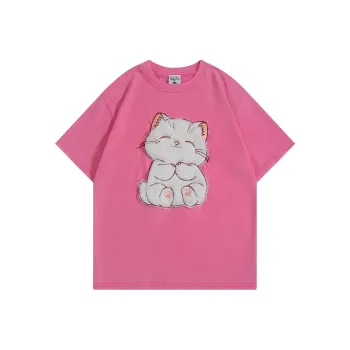 YUZHAOLIN Women's Trendy Brand Design Top T Shirt Unisex Rose Red