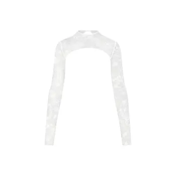 SKIMS ULTRA FINE LACE SHRUG Crop Tops Women's MARBLE/Marble