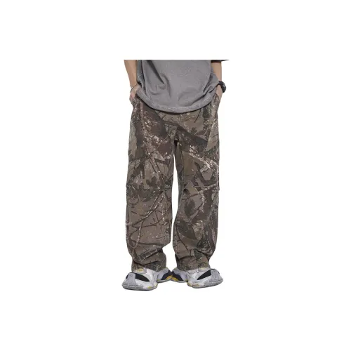 【dme】 Casual Pants Men's Brown Branch Camouflage