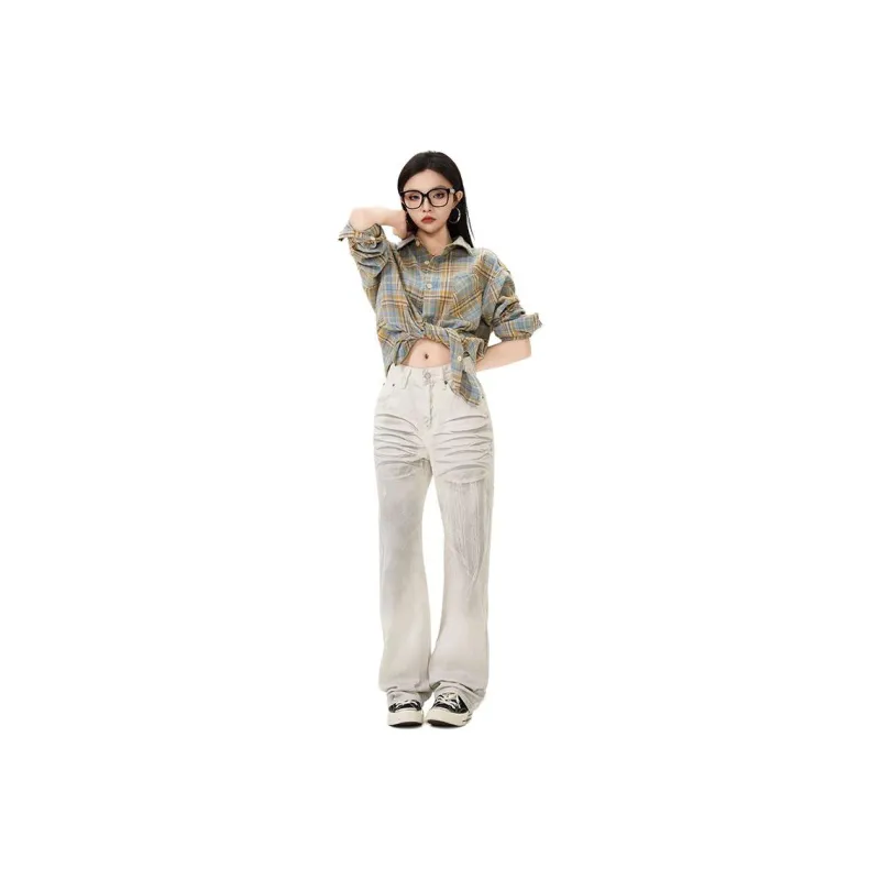 NVRFRGT Jeans Unisex White Gray-0