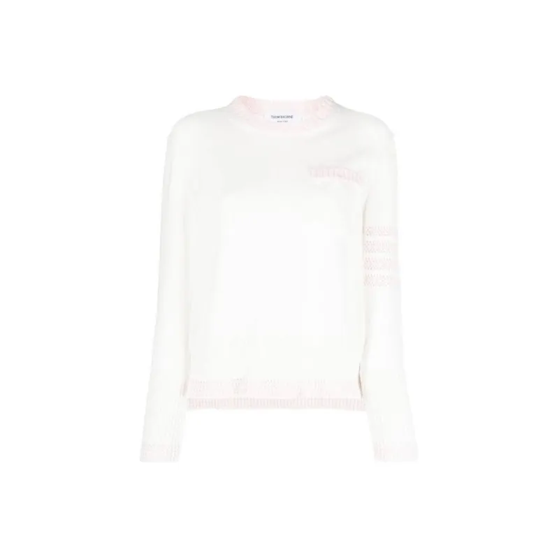THOM BROWNE 4 Bar Striped Crewneck Knitted Jumper-0