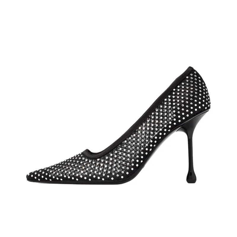 Jimmy Choo Ixia Slim Heel High Heels 9.5cm Women's Black-0