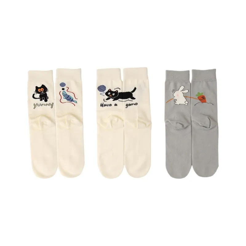 MIIOW Mid Calf Socks Women's 3 Pack-14