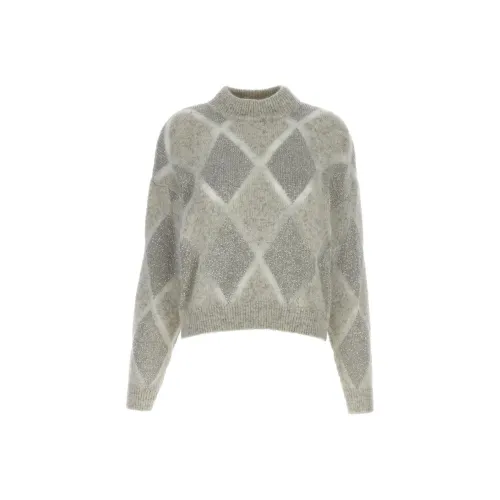 Brunello Cucinelli Checked Knitted Jumper