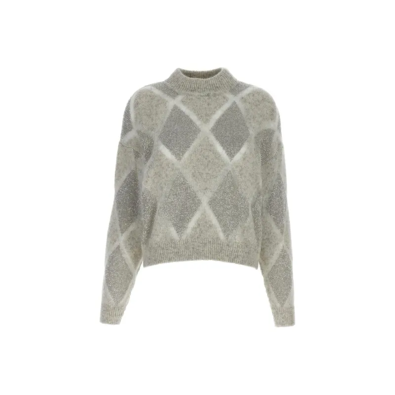 Brunello Cucinelli Checked Knitted Jumper-0