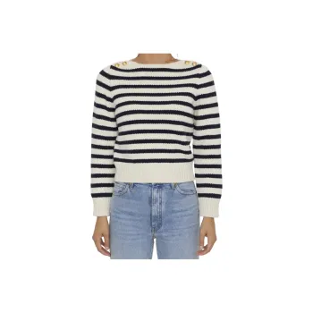 CELINE Boat Neck Marinière Sweater In Cashmere