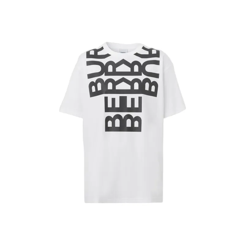 Burberry Carrick Logo Print T Shirt 'White'-0