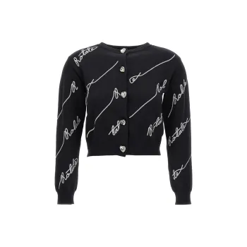 Rotate Sequin-Embellished Buttoned Cardigan