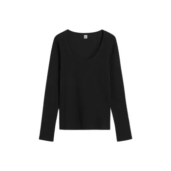TOTEME Scoop neck Fine ribbed T shirt