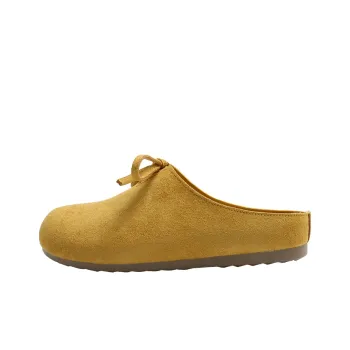 SUPEREDGE Leather Patchwork Quiet Abrasion Resistant Slip Resistant Closed Toe Slippers Women's