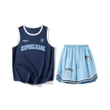 Sky Blue Shorts+Navy Blue Tank Top