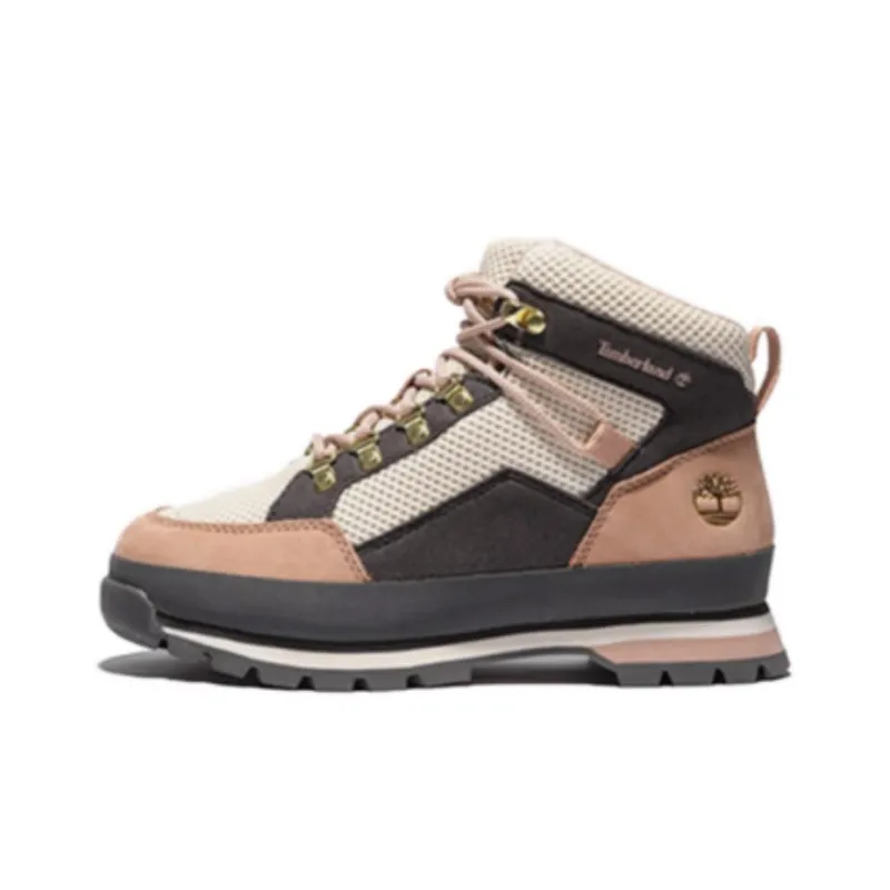 Timberland Euro Hiker Anti Slip Wear Resistant Mid Top Hiking Shoes Women's Pink-1