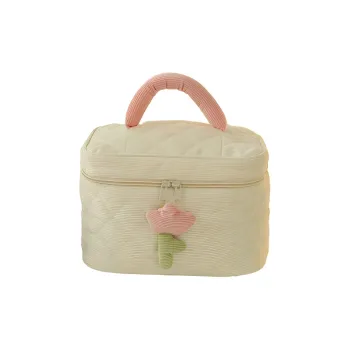 Love Of Wormwood Corduroy Makeup Storage Bag Premium Feel Large Capacity Niche Portable Storage Cute