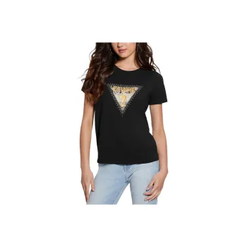 GUESS SS24 Eco Animal Triangle Tee T-Shirt Women's Black