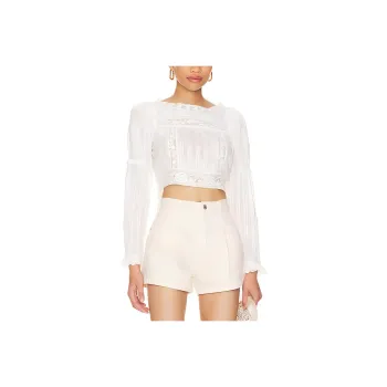 LOVESHACKFANCY Crop Tops Women's White
