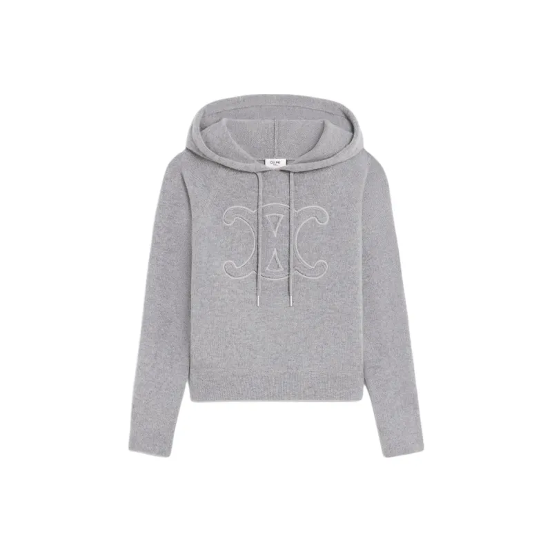 CELINE Triomphe Hoodie In Sporty Wool And Cashmere-0