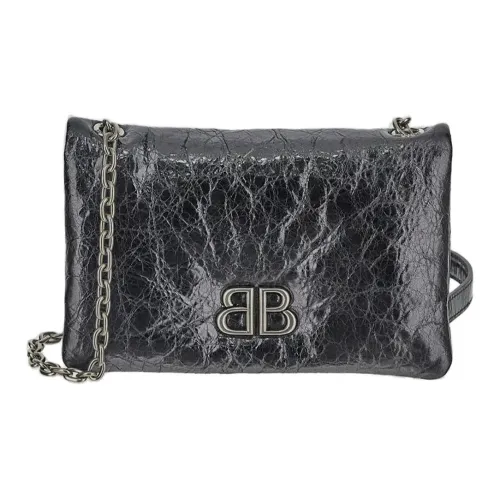 Balenciaga Lambskin Shoulder Bag Regular Women's Silver Black