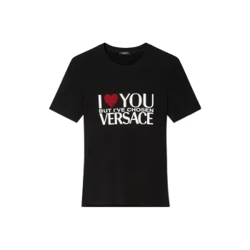 VERSACE Logo Printed Crewneck T Shirt