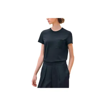 HERMES Regular T Shirt Women's Black Blue