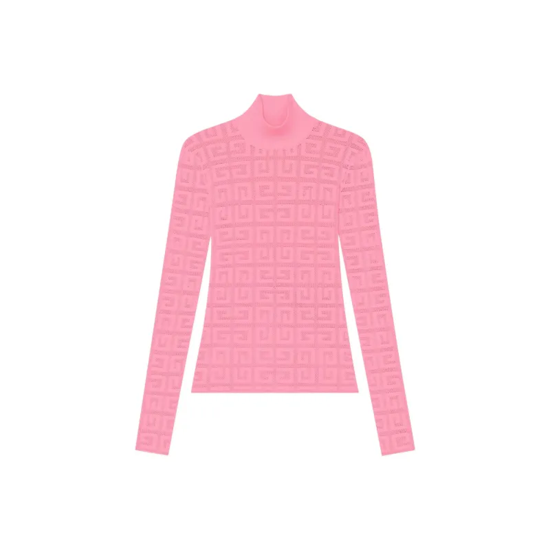 Givenchy Lace Monogram Stretch Sweater 'Bright Pink'-0