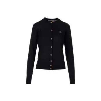 Vivienne Westwood Logo Embroidered Knitted Cardigan