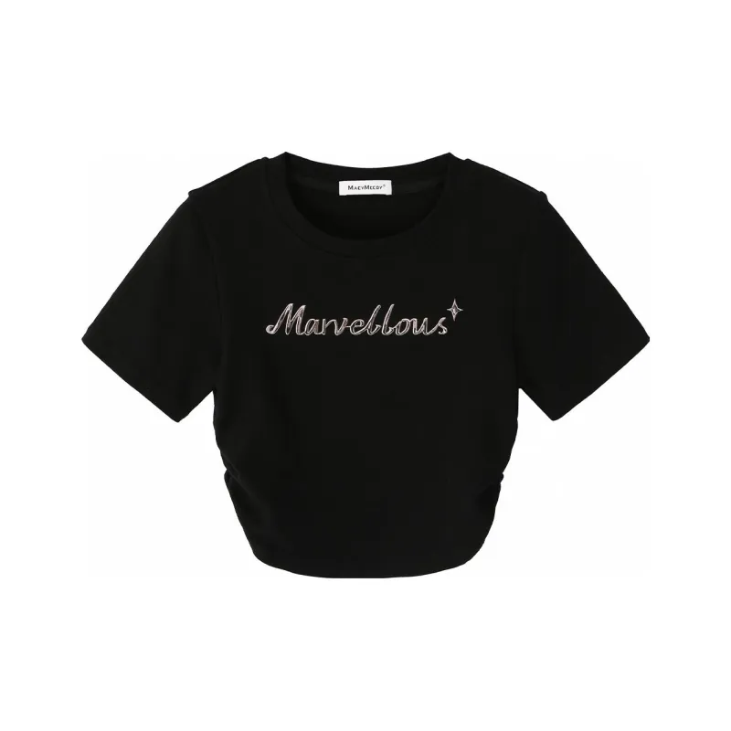 MacyMccoy Crop Tops Women's Black-0