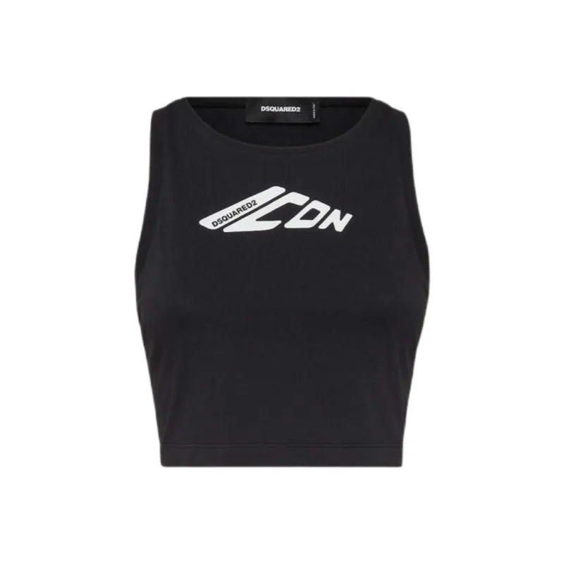DSQUARED 2 Sleeveless Cropped Tank Top-0