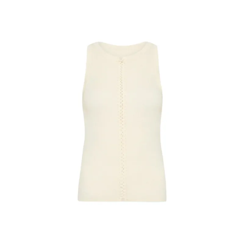 St.Agni Stitch Detailed Ribbed Knit Tank Top-0