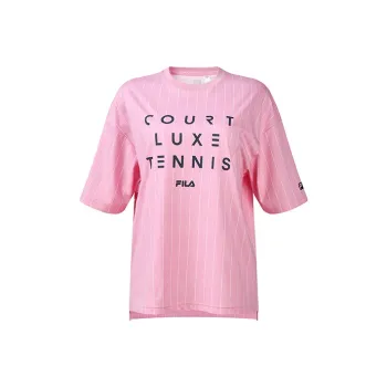 FILA Athletics Drop Shoulder Sleeve T Shirt Women's Prismatic Crystal Pink