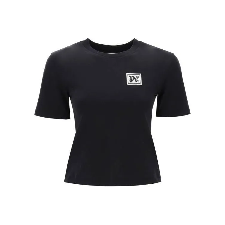 PALM ANGELS Logo Patch Crewneck T Shirt-0