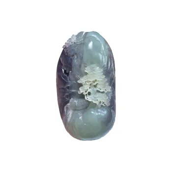 BUDOUXIAOAI Hetian Jade Handheld Piece Smoky Purple Men's