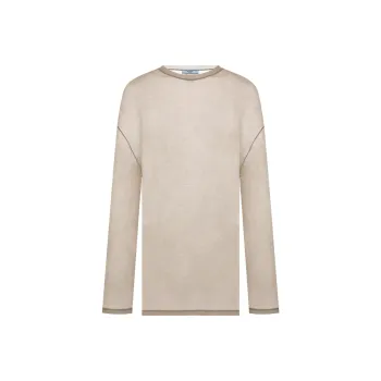 PRADA Drop Shoulder Sleeve T Shirt Women's Beige