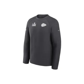 Nike NFL Pullover Crew Rugby Jerseys Kansas City Chiefs Men's Anthracite