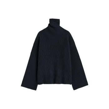 TOTEME Wrap neck Ribbed Wool Jumper