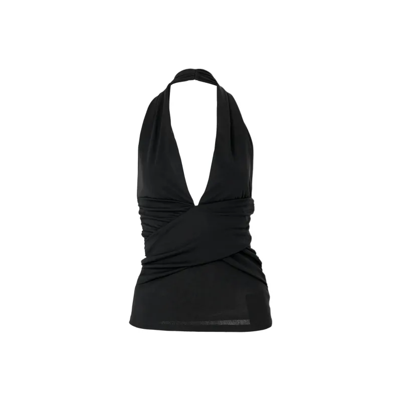 CarolinaHerrera Gathered detail Halterneck Top-0