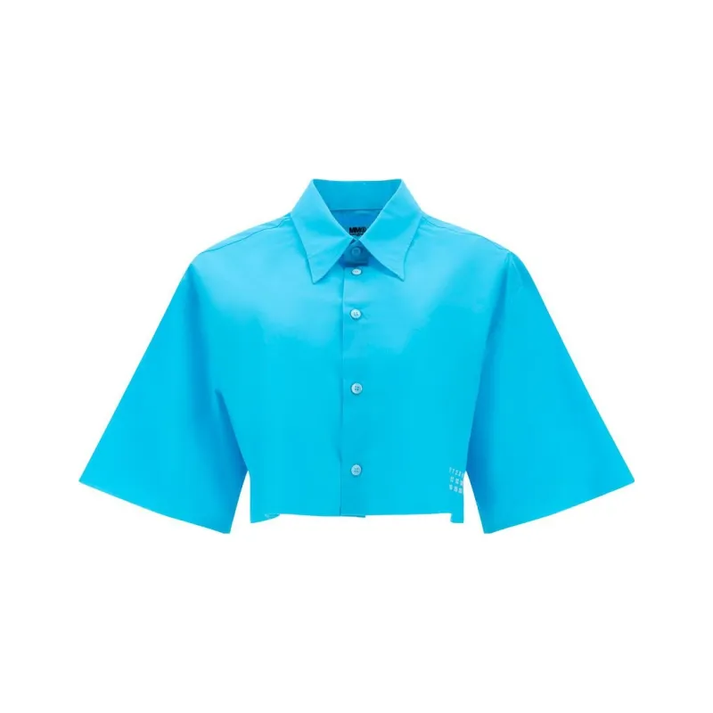 MM6 Maison Margiela Crop Tops Women's Blue-0